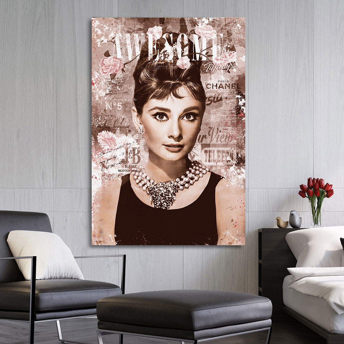 Wandbild Leinwandbild Audrey Hepburn Retro