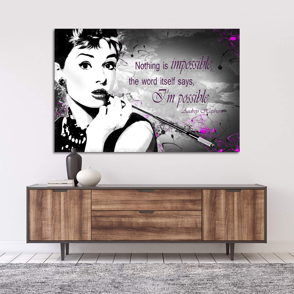 Wandbild Audrey Hepburn Smoking