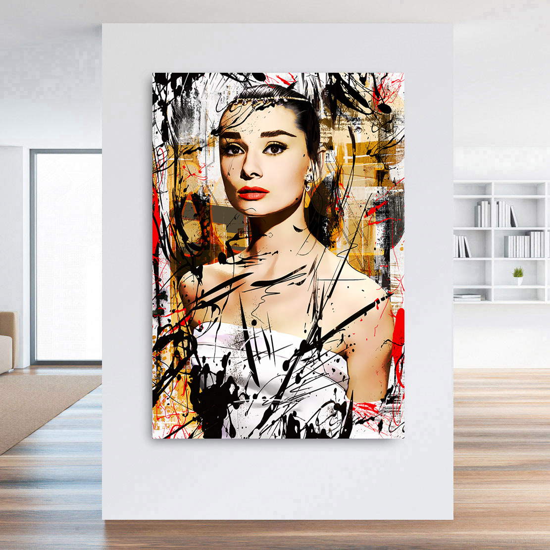 Wandbild Leinwandbild Audrey Hepburn Abstrakt