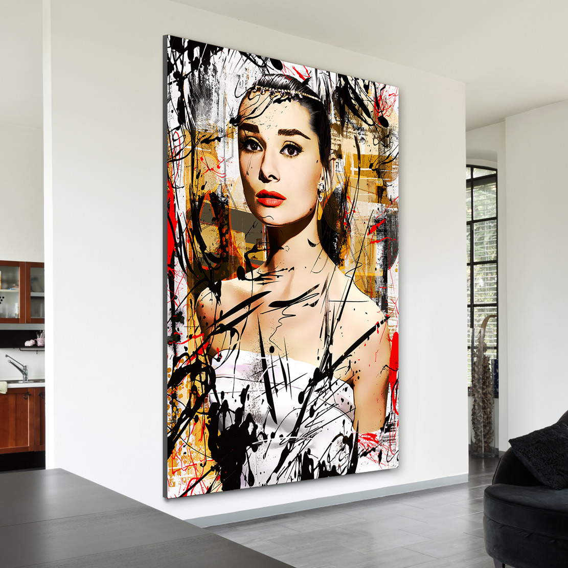 Wandbild Leinwandbild Audrey Hepburn Abstrakt