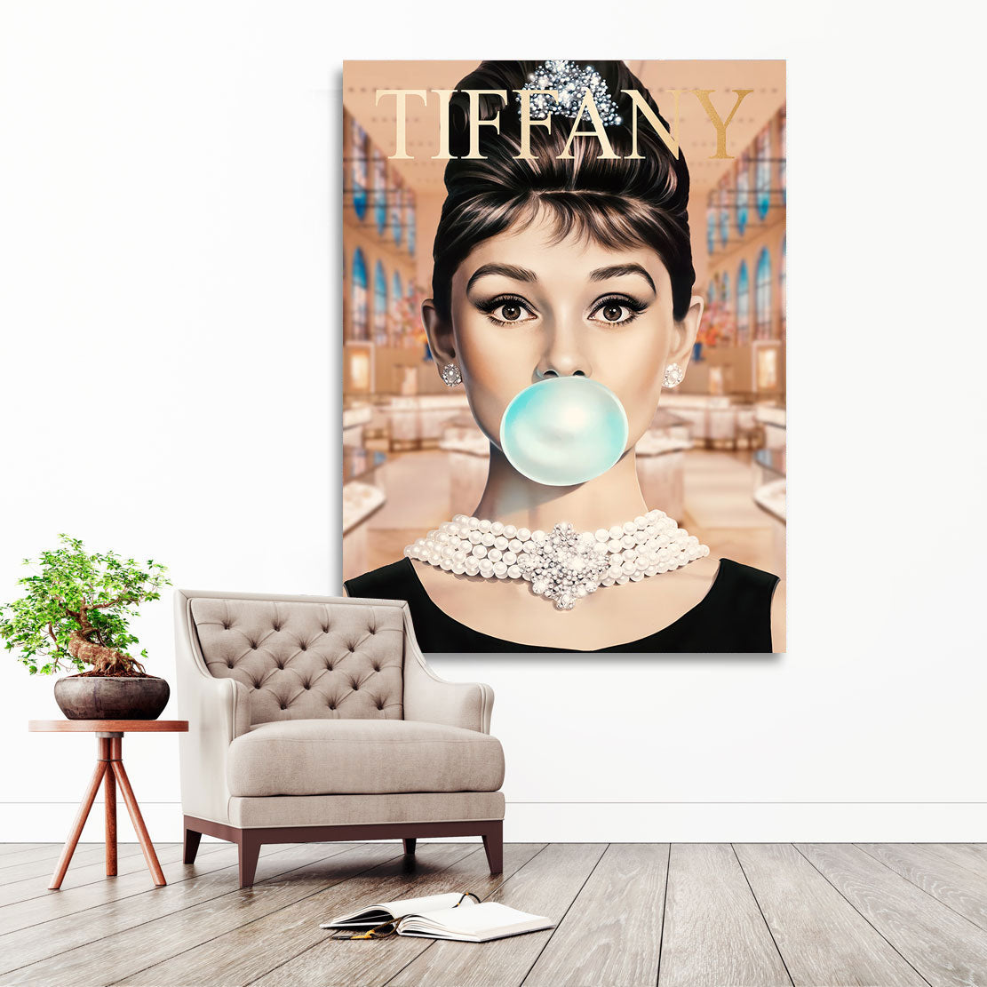 Wandbild Audrey Tiffany Bubble Gum