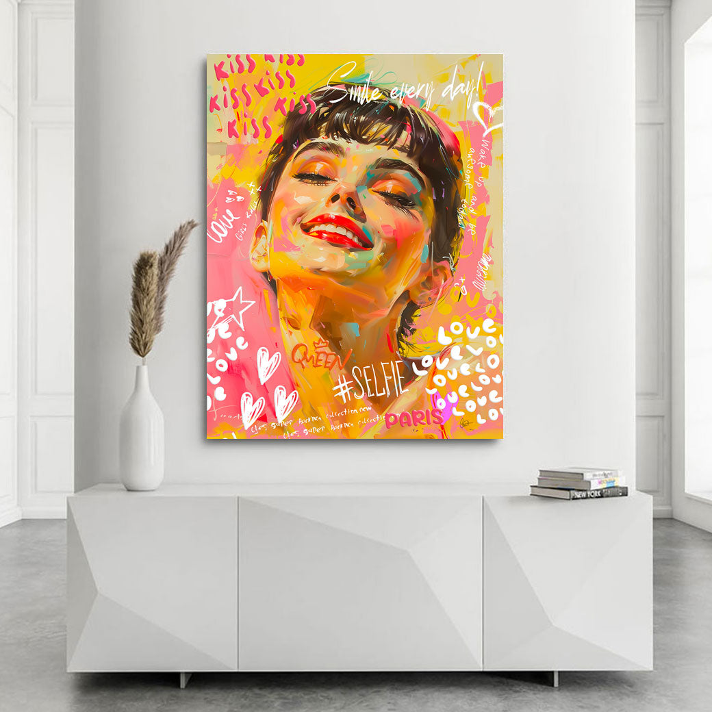 Wandbild Audrey Hepburn Street Art