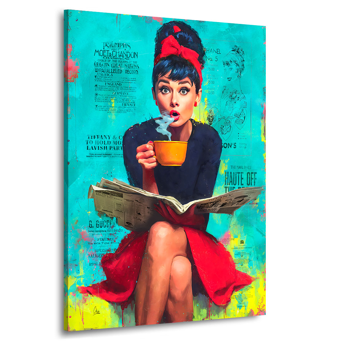 Audrey Newspaper Pop Art Wandbild