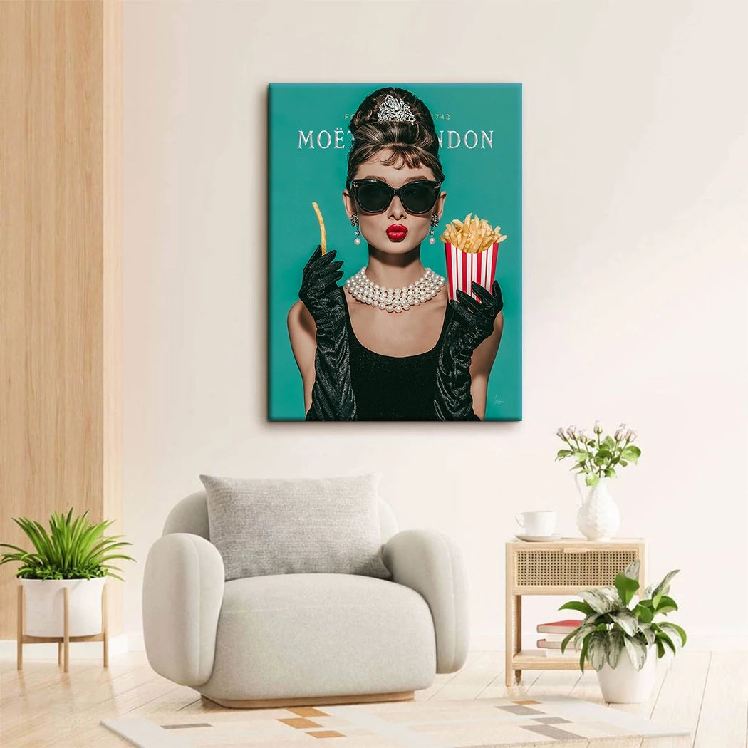 Audrey Pommes Chic Wandbild