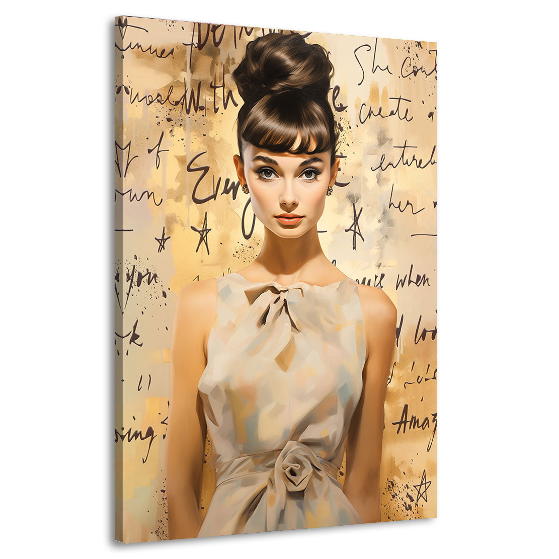 Audrey Hepburn Boho Style Wandbild