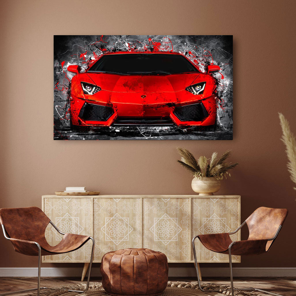 Auto Leinwandbild Lamboghini Aventador Abstrakt