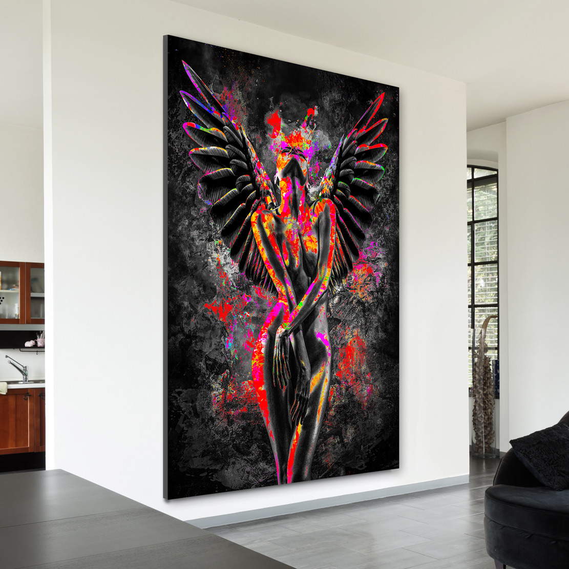 Wandbild Leinwandbild sensual Angel Pop Art Stil