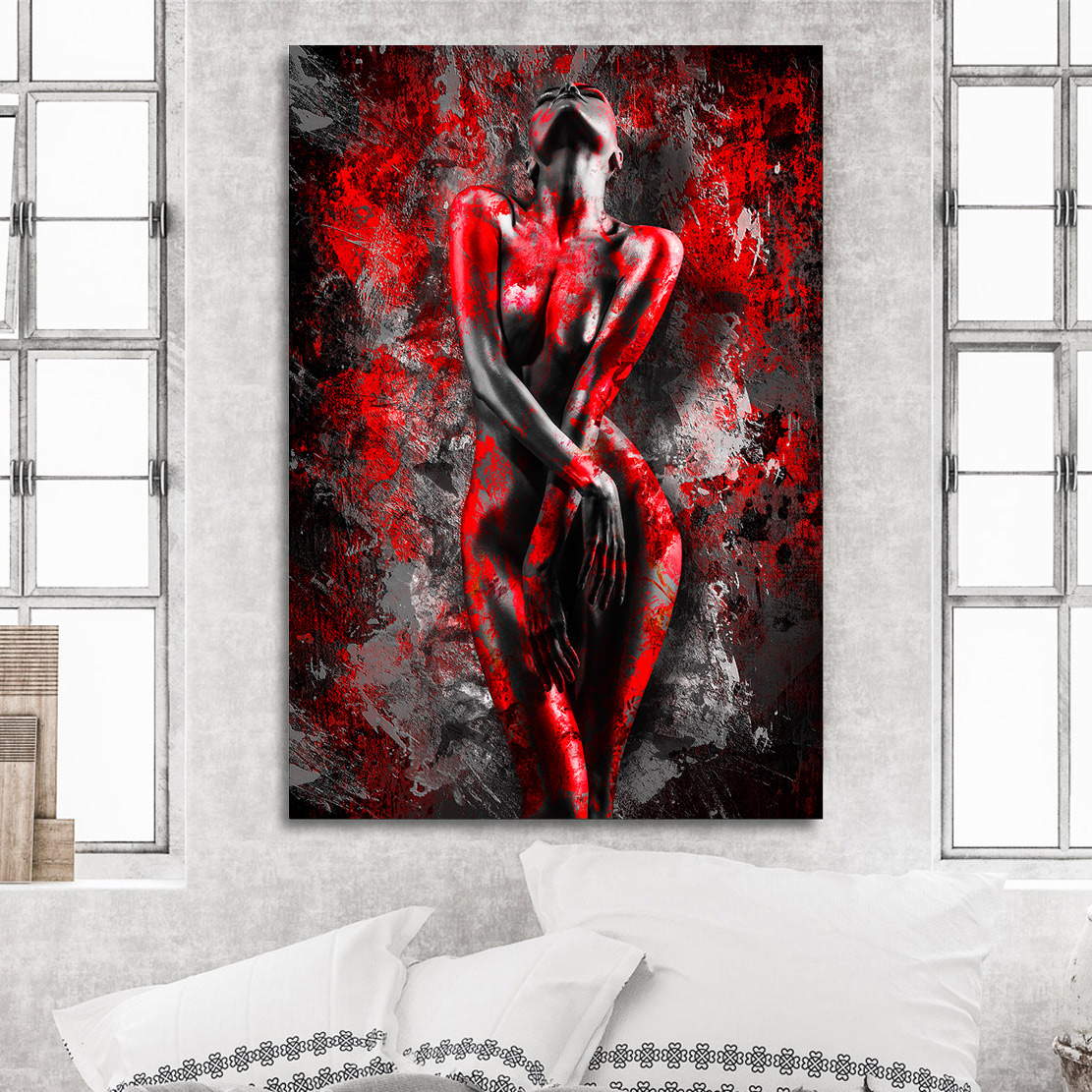 Leinwandbild Sensual Red Woman Abstrakt