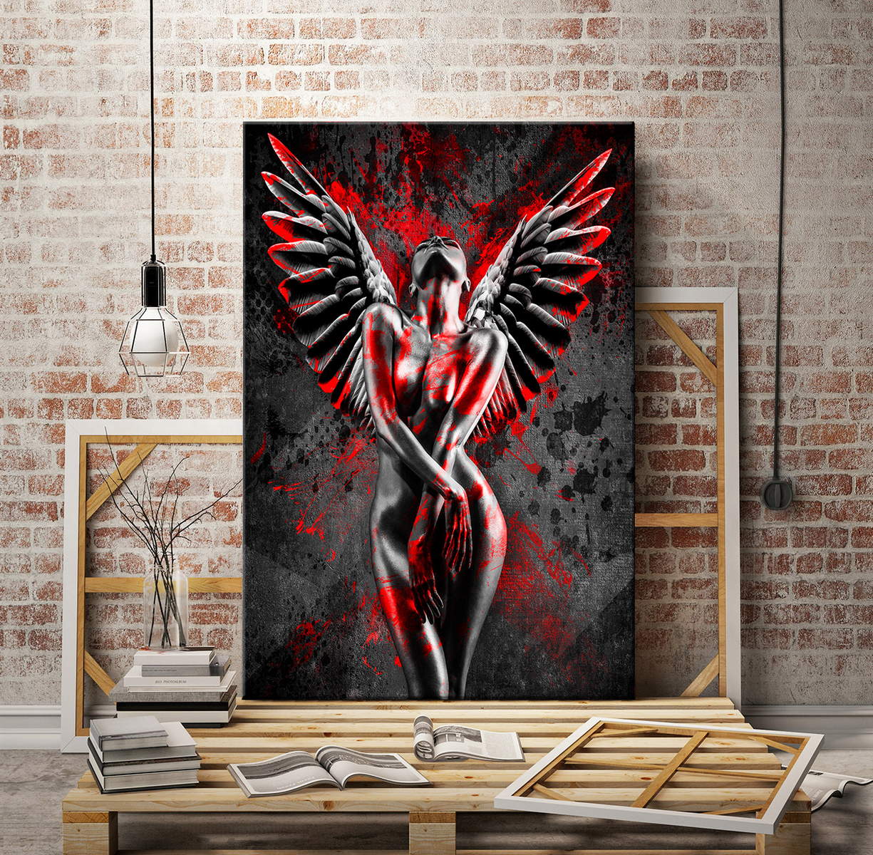 Leinwandbild Sensual Angel Red Style Abstrakt