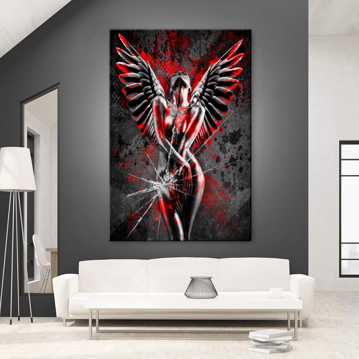 Leinwandbild Sensual Angel Broken Glass Abstrakt