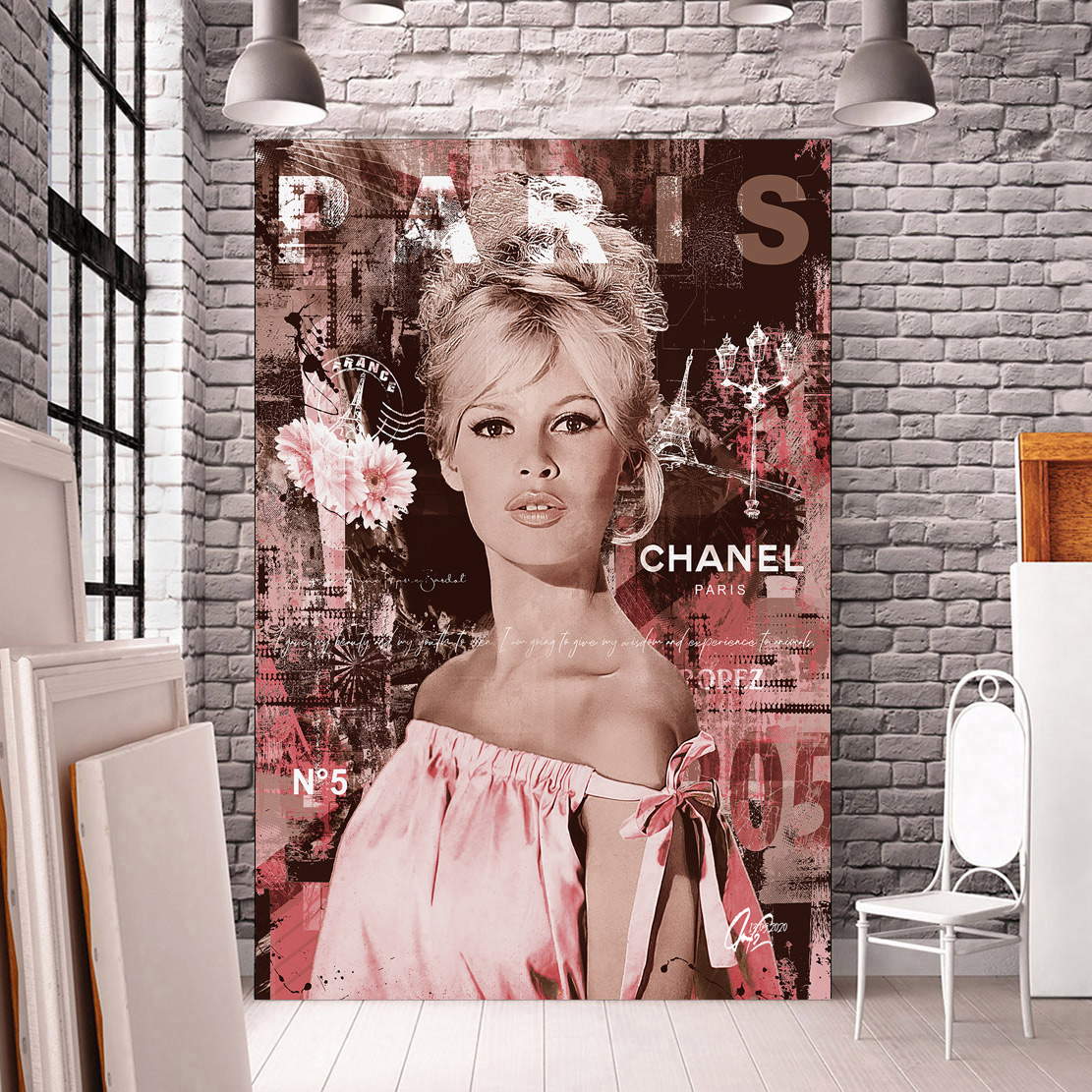 Wandbild Brigitte Bardot Paris Vintage