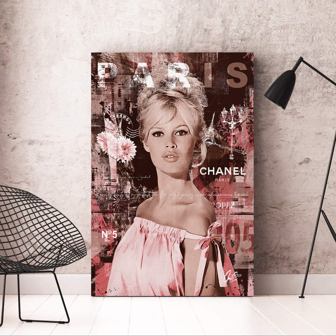 Wandbild Brigitte Bardot Paris Vintage