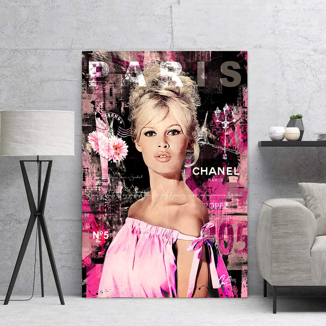 Wandbild Brigitte Bardot Pink Style