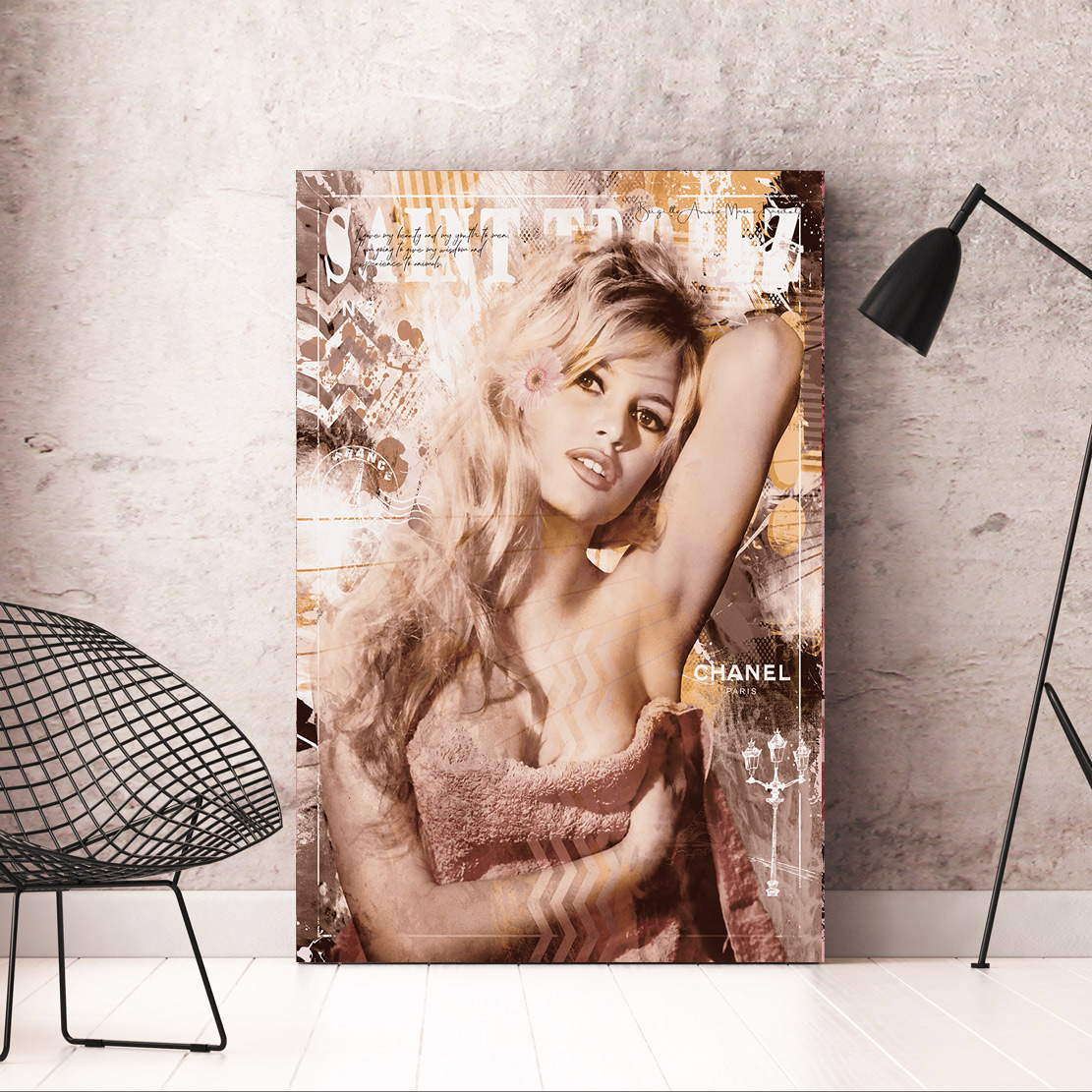 Wandbild Brigitte Bardot St. Tropez Vintage