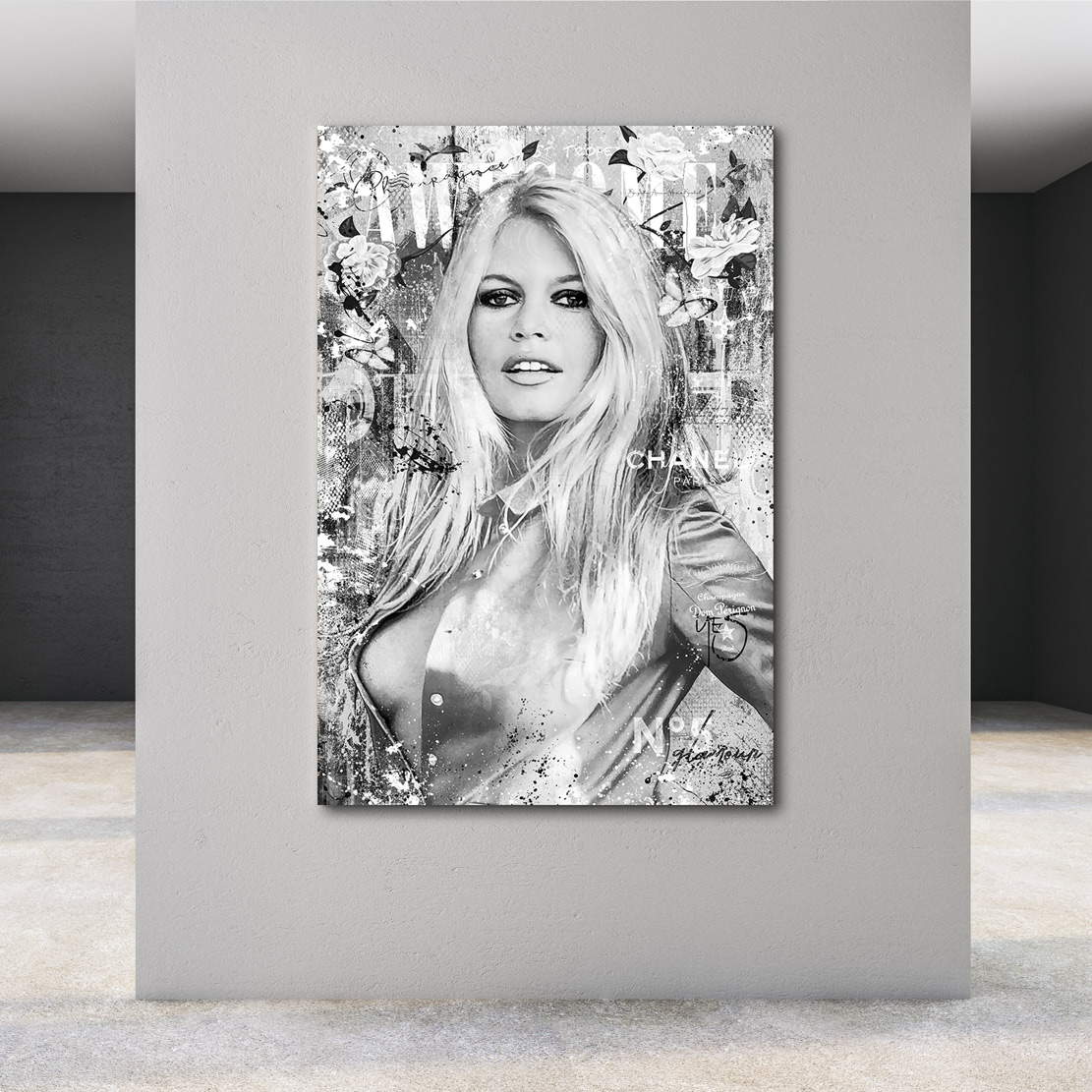 Wandbild Leinwandbild Brigitte Bardot Black and White
