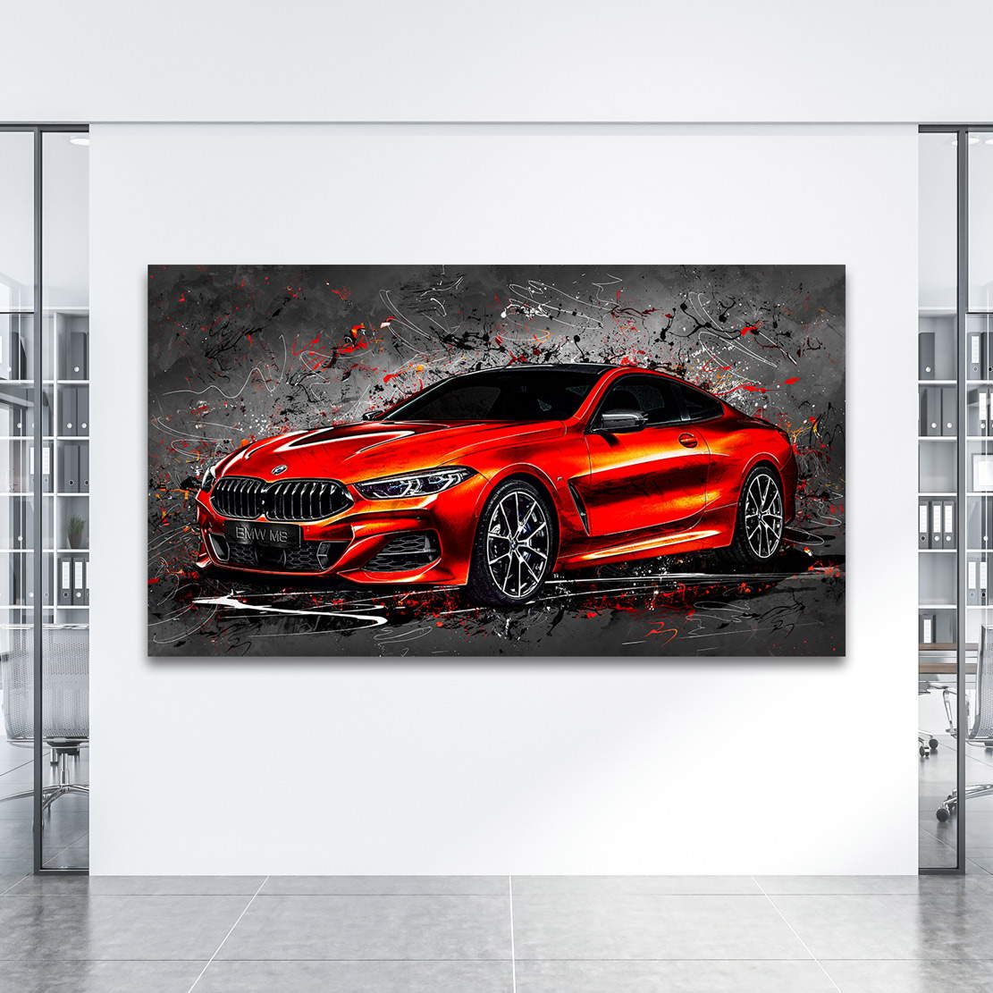 Auto Leinwandbild BMW 8 Red Style