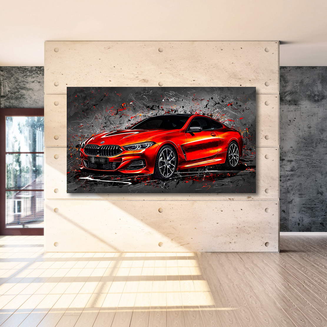 Auto Leinwandbild BMW 8 Red Style