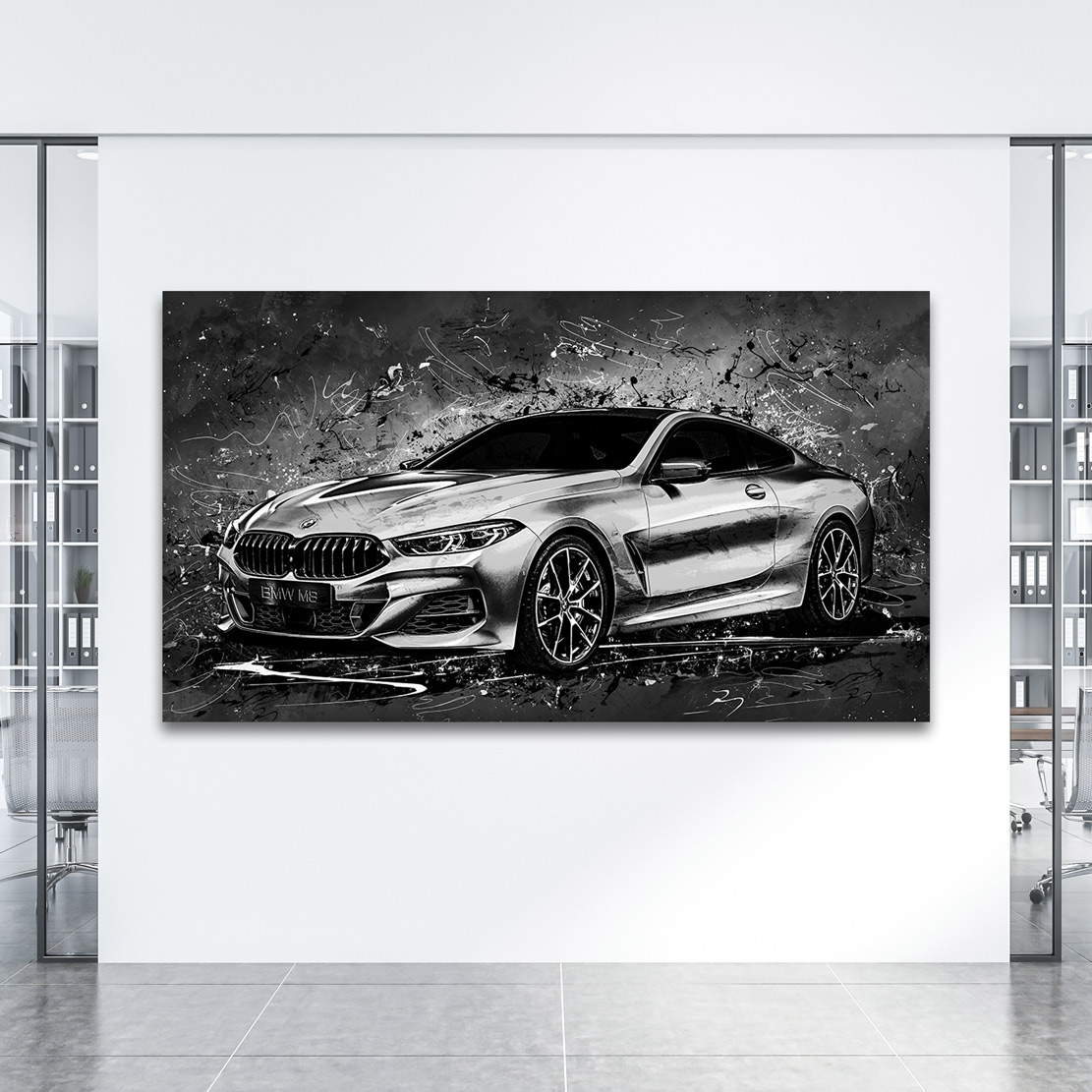 Auto Leinwandbild BMW 8 Dark Style
