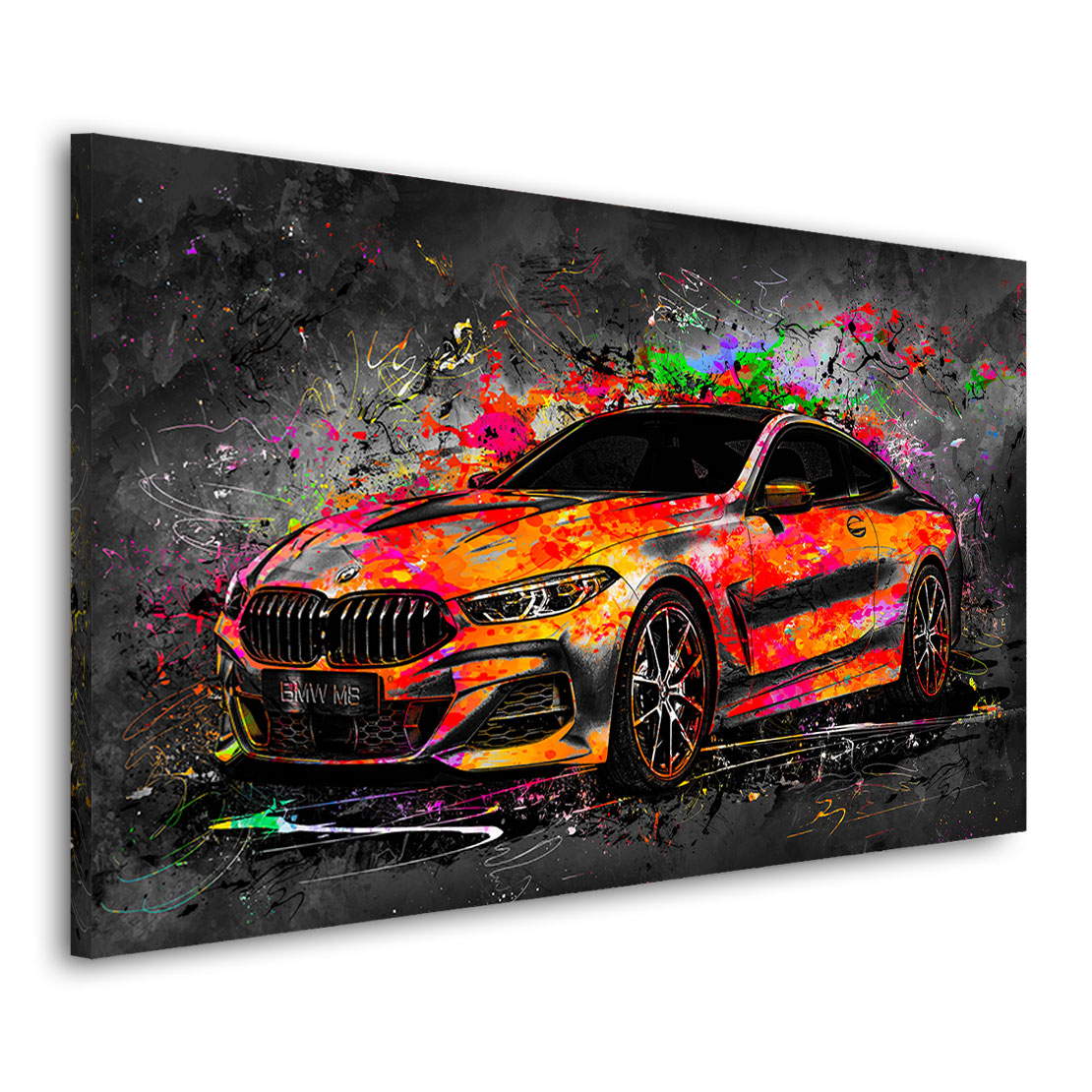 Auto Leinwandbild BMW 8 Pop Art Style