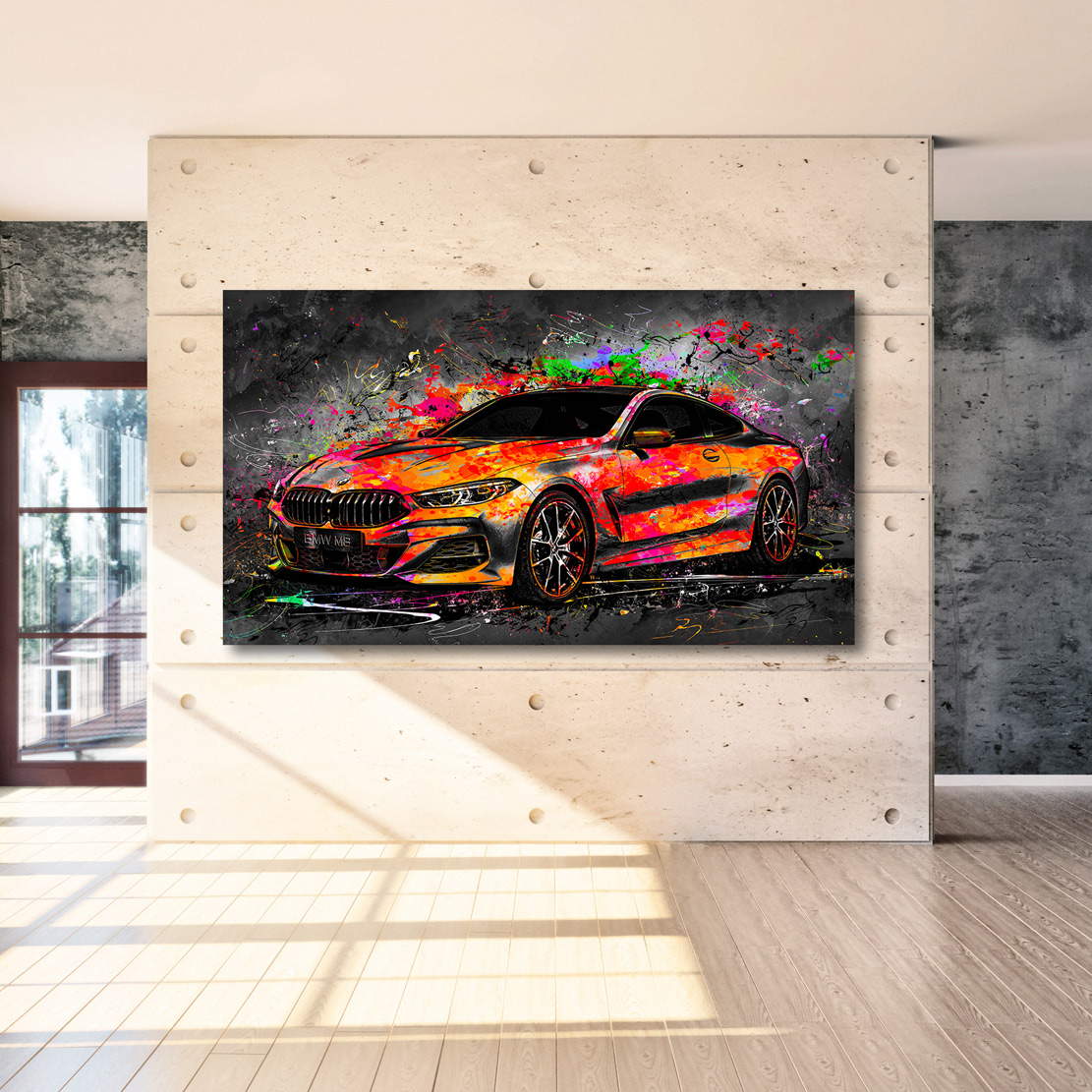 Auto Leinwandbild BMW 8 Pop Art Style