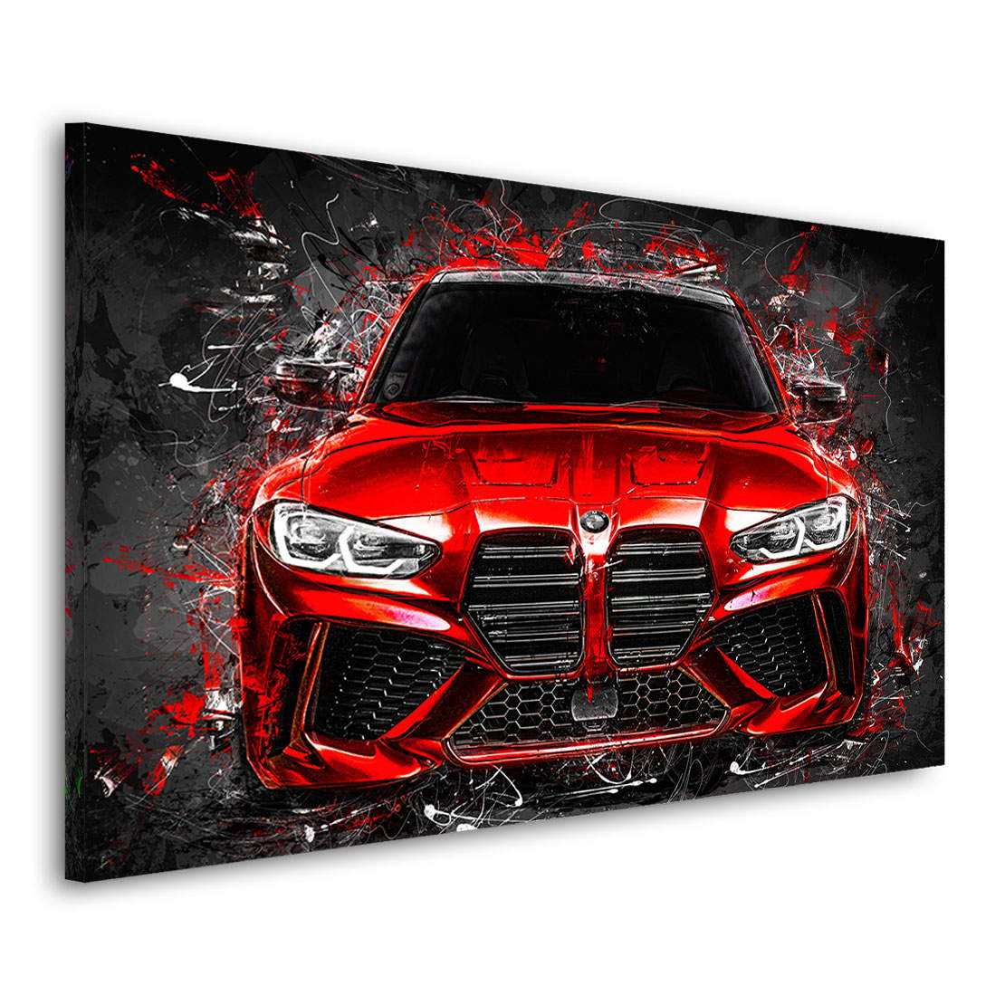Auto Leinwandbild BMW M4 Red Abstrakt
