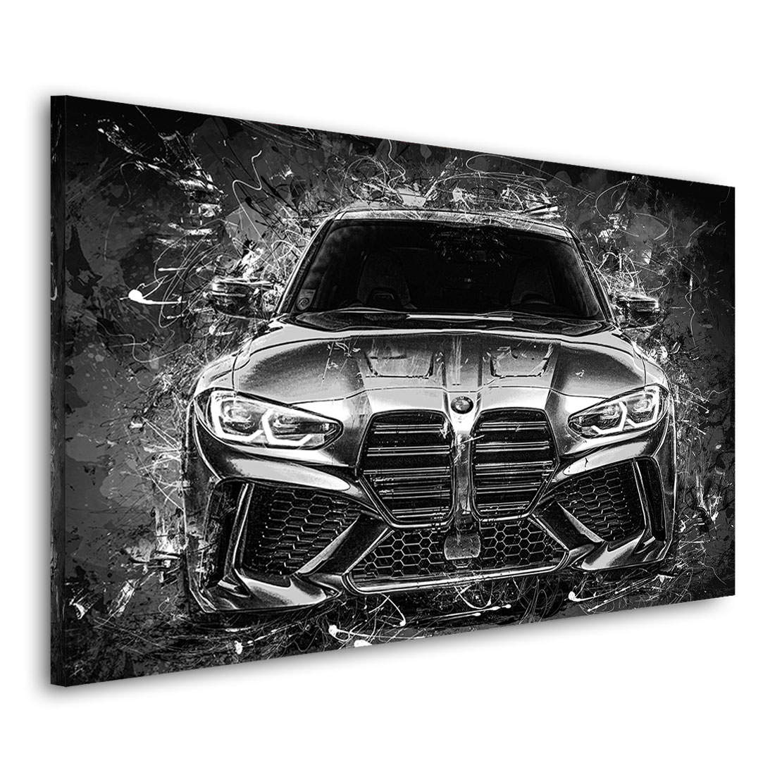 Auto Leinwandbild BMW M4 Black and White