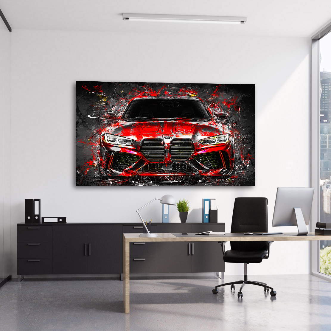 Auto Leinwandbild BMW M4 Red Style
