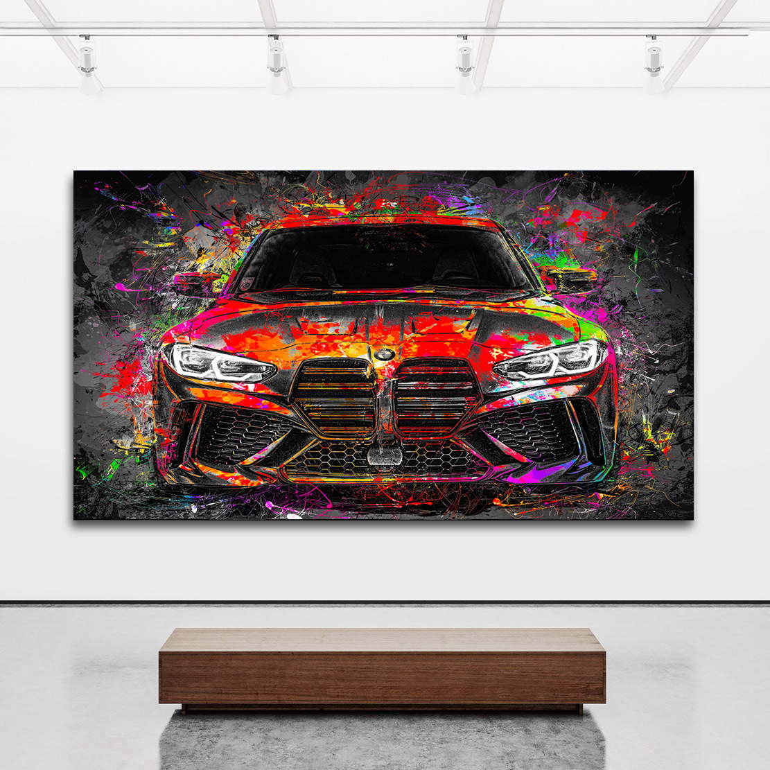 Auto Leinwandbild BMW M4 abstrakt
