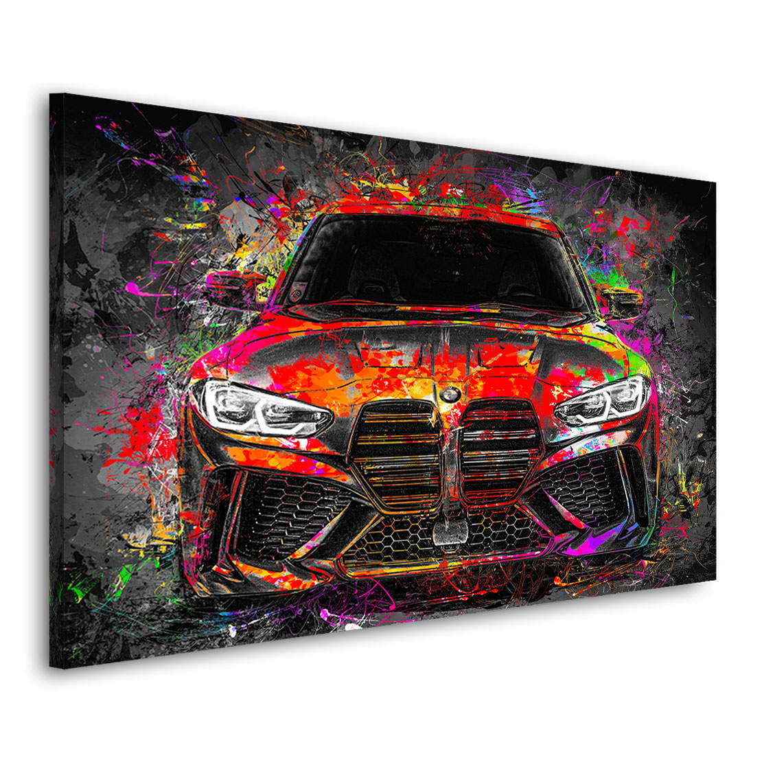 Auto Leinwandbild BMW M4 abstrakt