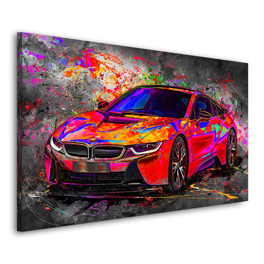 Auto Leinwandbild BMW i8 Pop Art Style