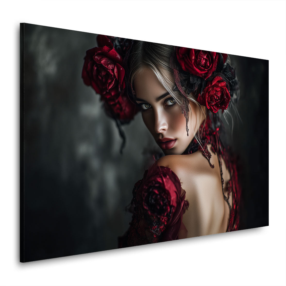 Dark Rose Seduction Portrait Art Wandbild