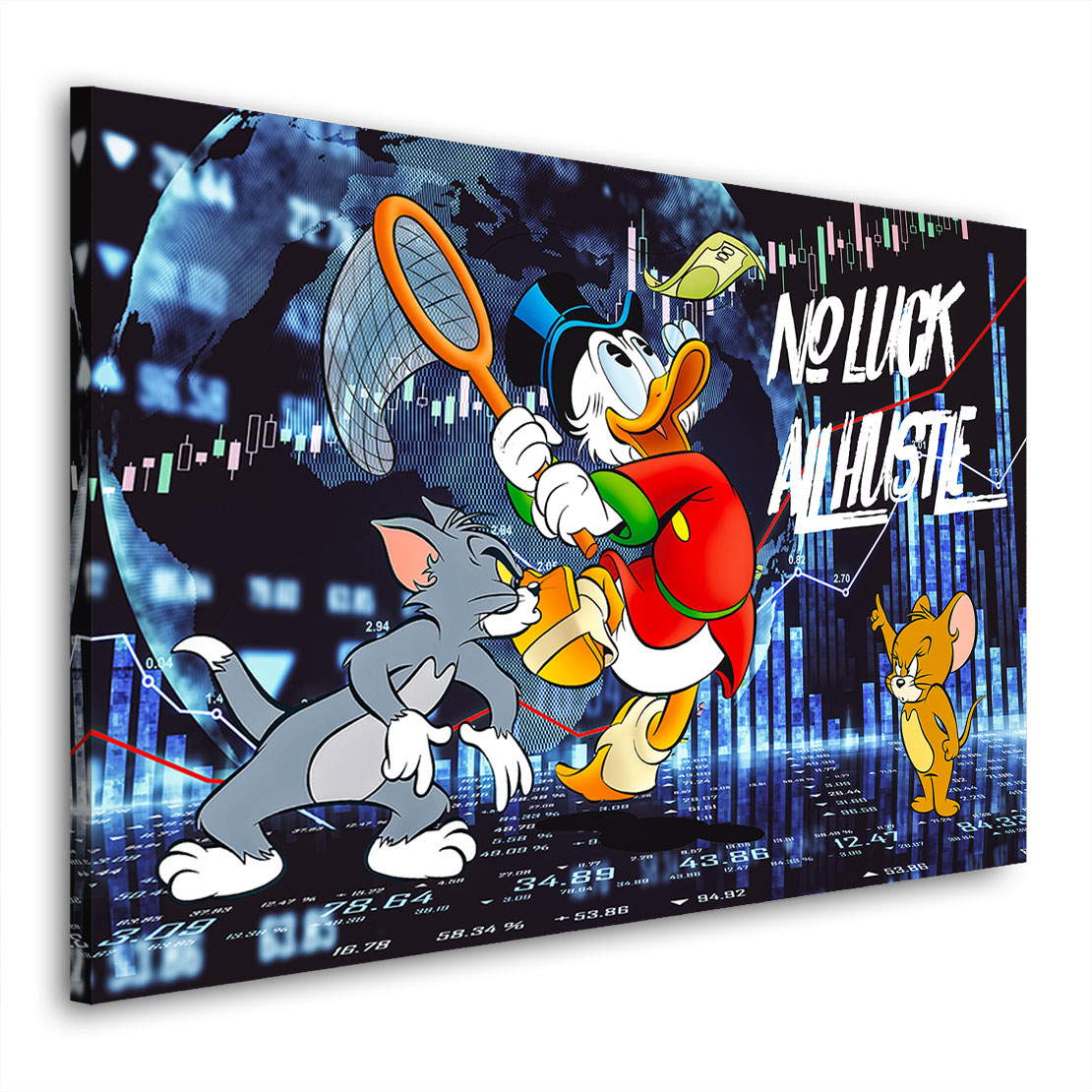 Leinwandbild Dagobert All Hustle Pop Art Börse