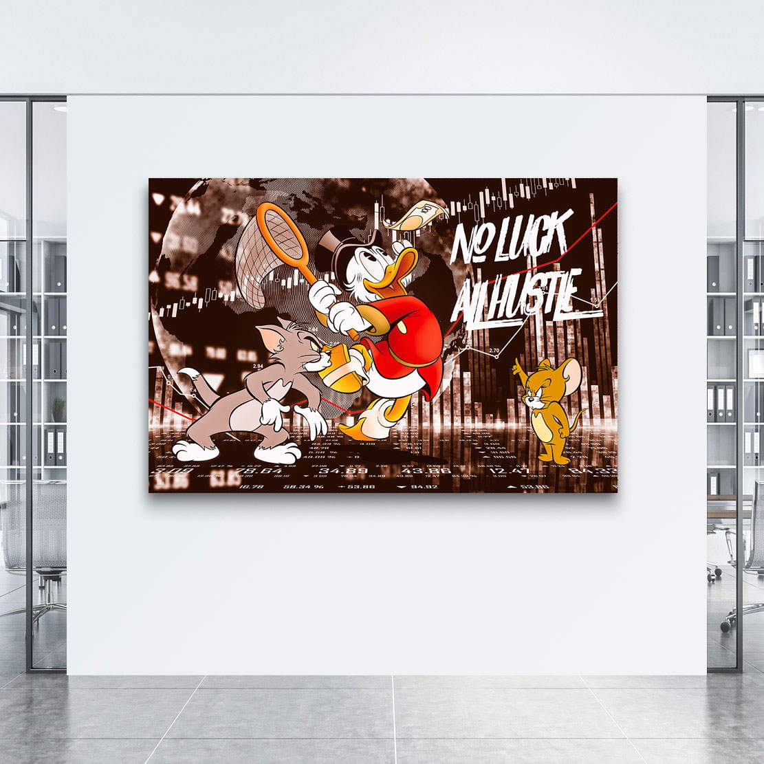 Leinwandbild Dagobert All Hustle Pop Art Vintage Style