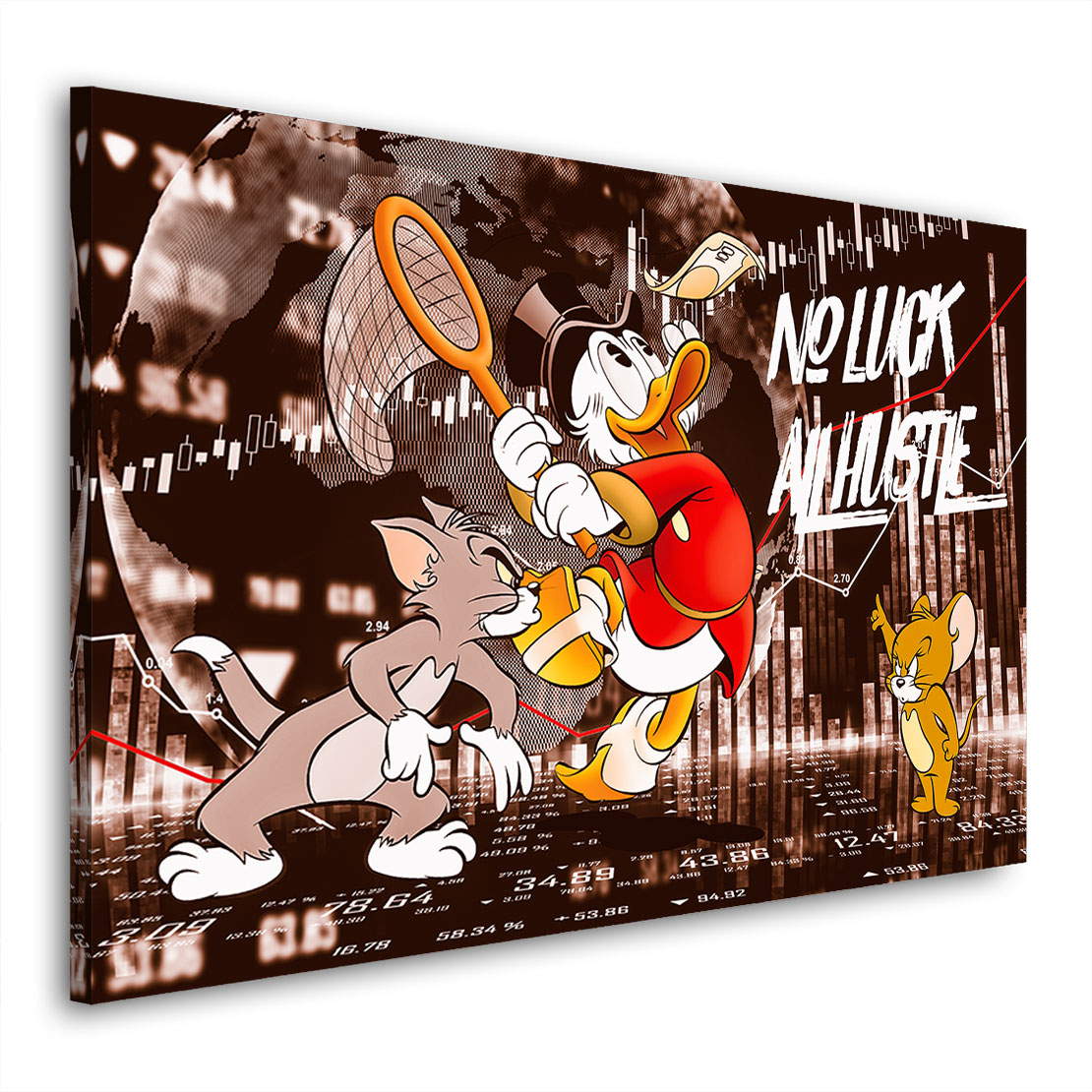 Leinwandbild Dagobert All Hustle Pop Art Vintage Style