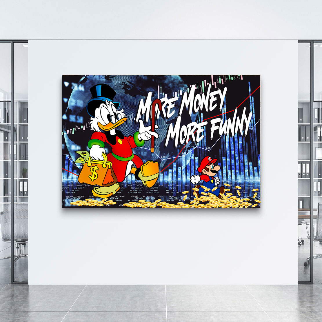 Leinwandbild Wallstreet Duck Pop Art Style Motivationsbild