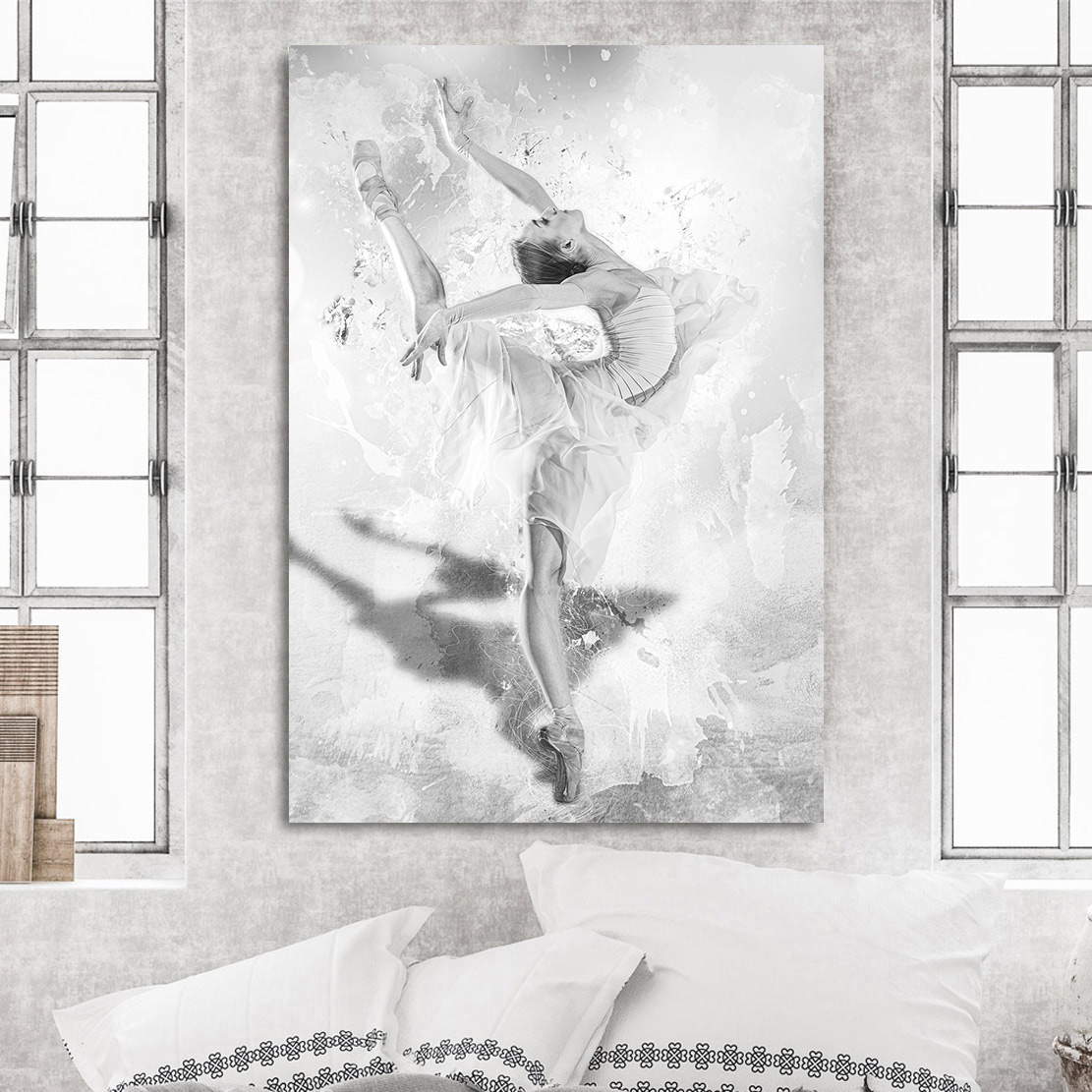 Wandbild Leinwandbild Ballett-Tänzerin Black and White