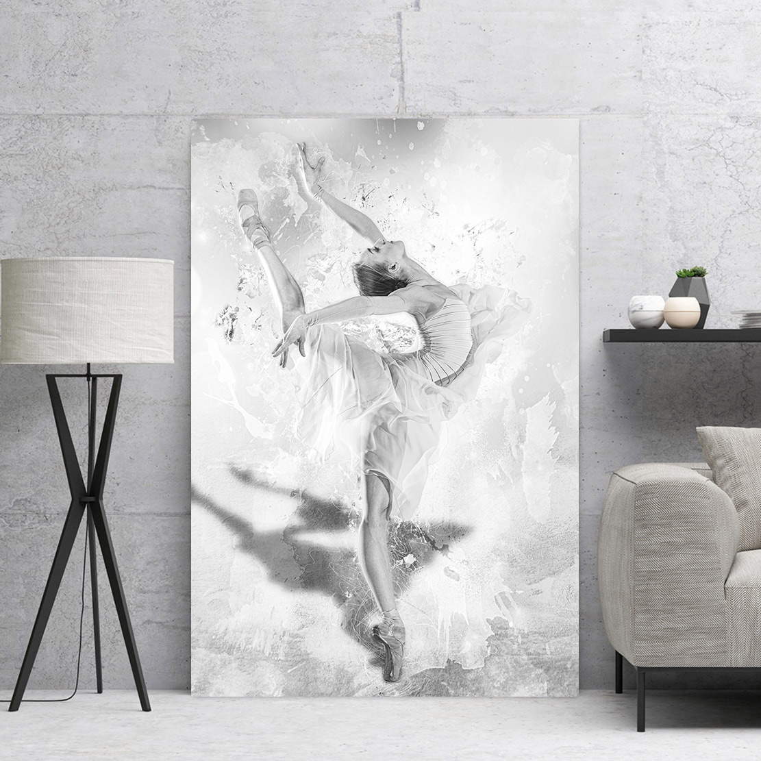 Wandbild Leinwandbild Ballett-Tänzerin Black and White