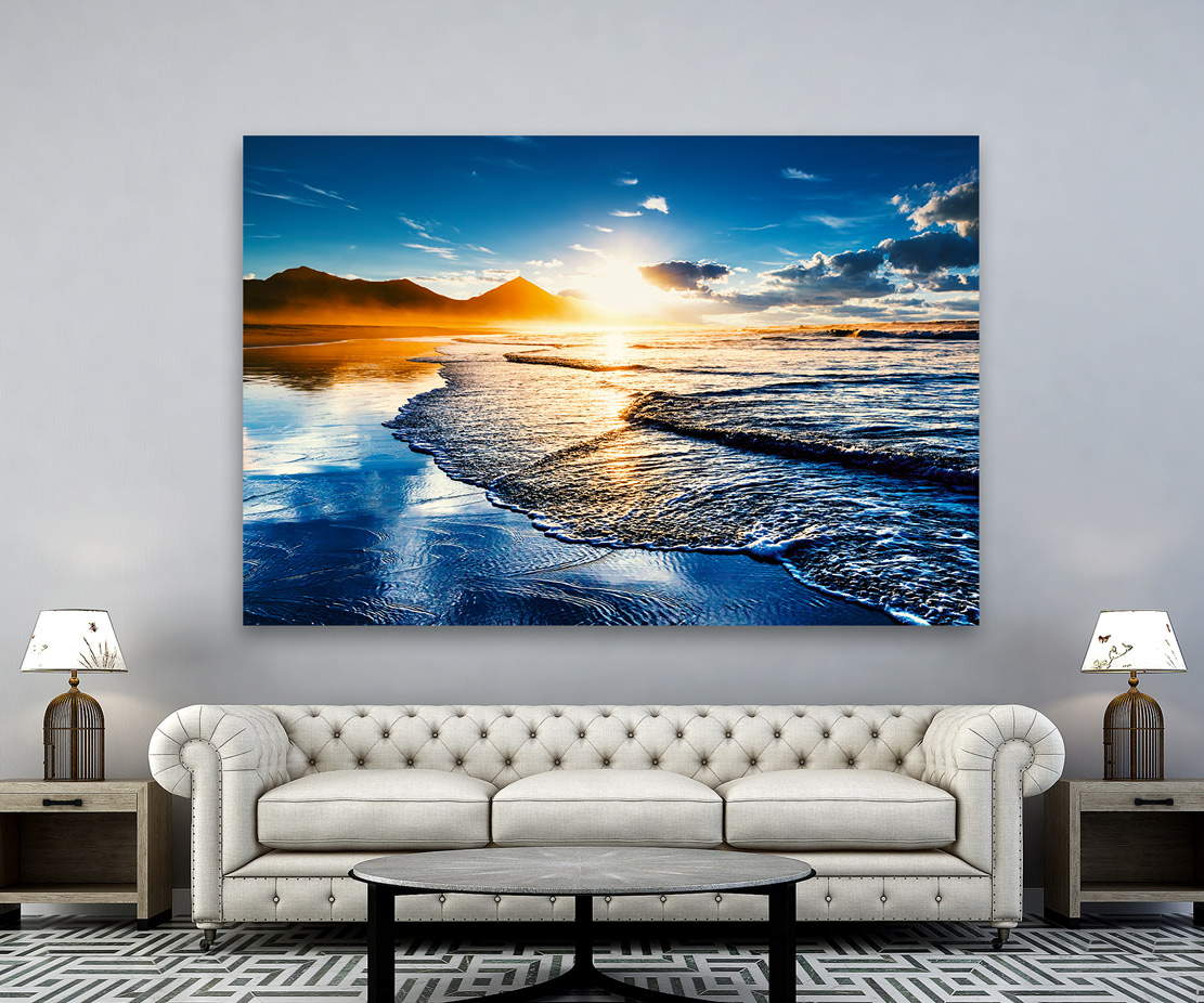 Wandbild Leinwandbild Sunset Beach