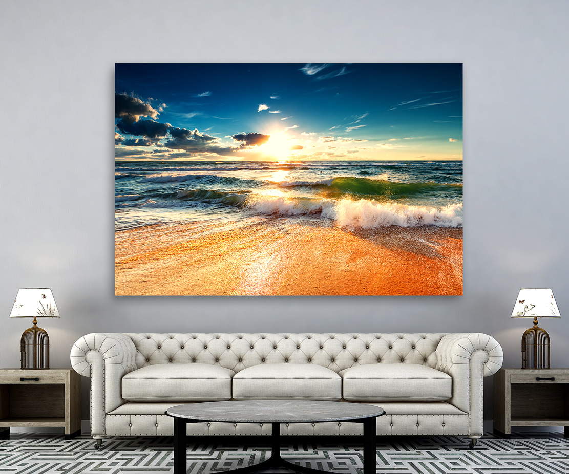 Wandbild Leinwandbild Sunset Beach