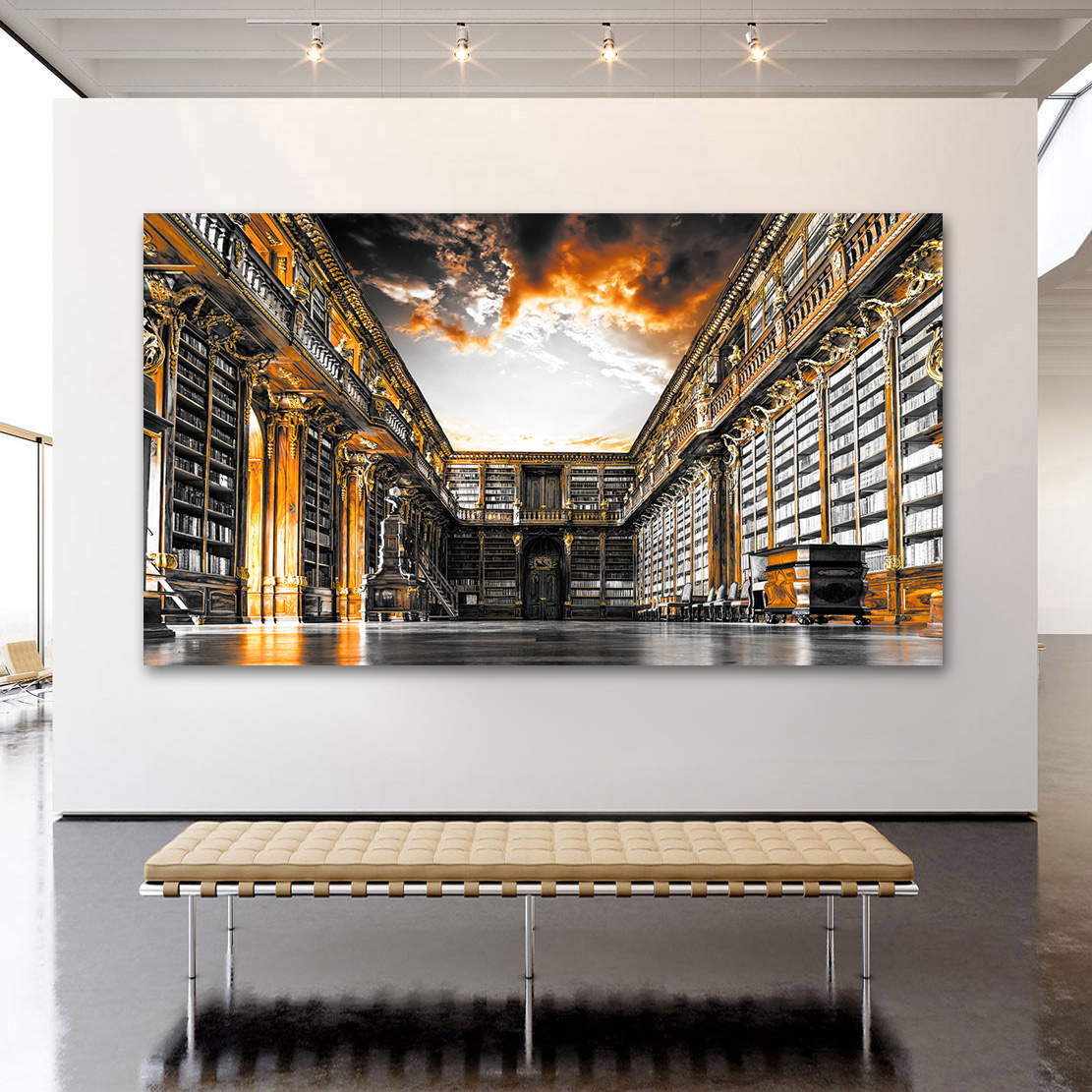 Wandbild Leinwandbild Bibliothek Mystic Sky
