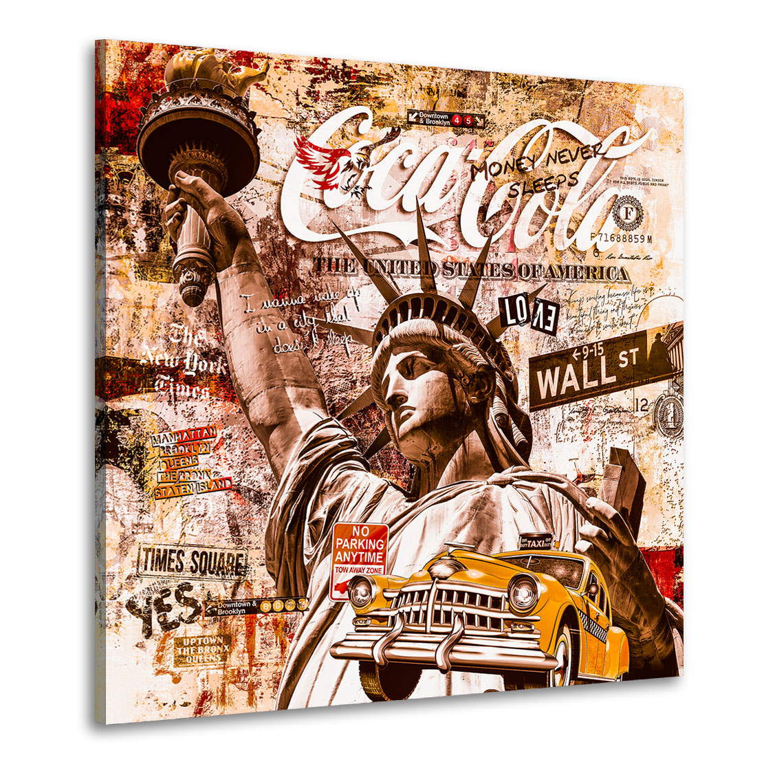 Wandbild Leinwandbild New York Coke Pop Art Retro Style