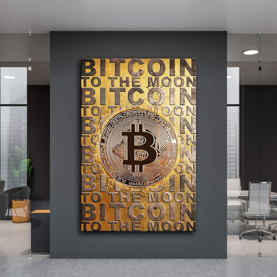 Wandbild Leinwandbild Bitcoin Abstrakt