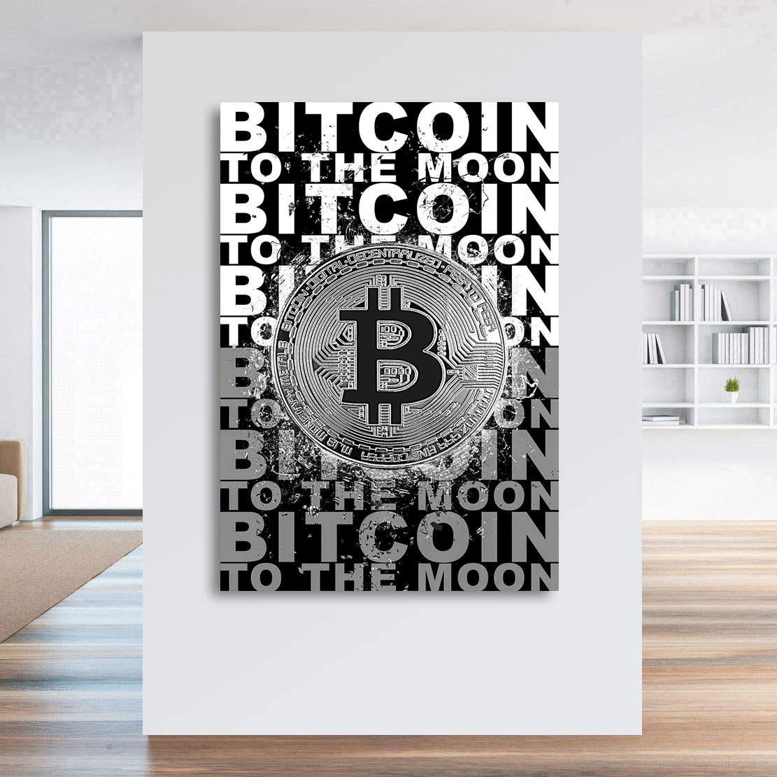 Wandbild Leinwandbild Bitcoin Abstrakt Black Style