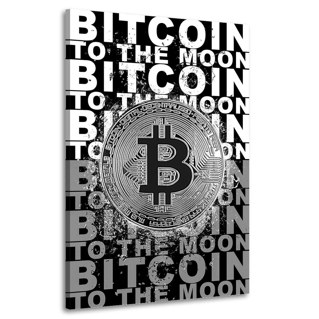 Wandbild Leinwandbild Bitcoin Abstrakt Black Style