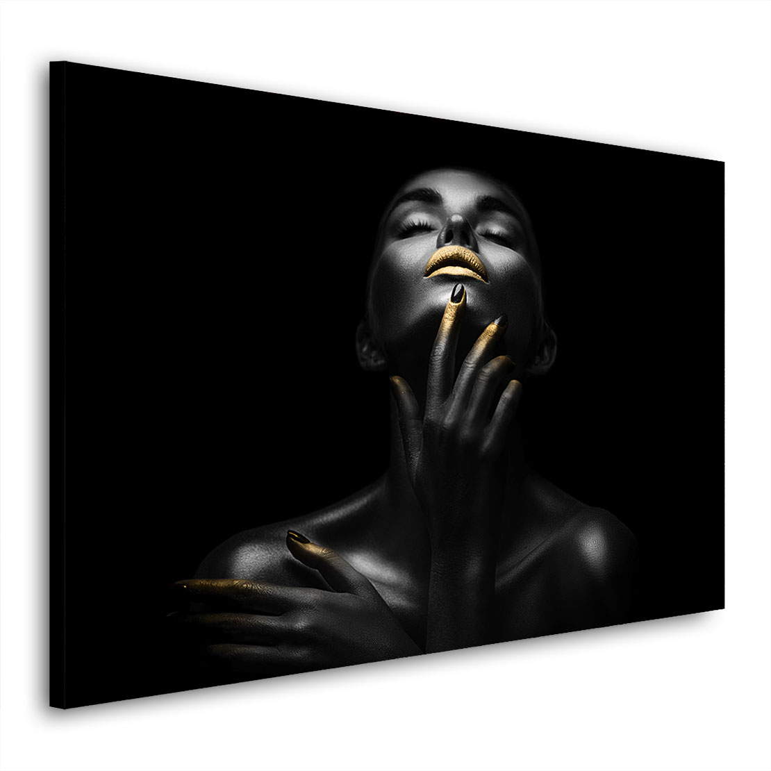 Wandbild sensual dark Woman Gold