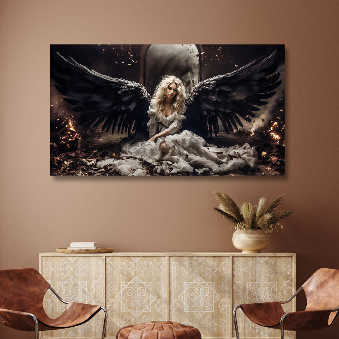 Wandbild Angel Black Wings
