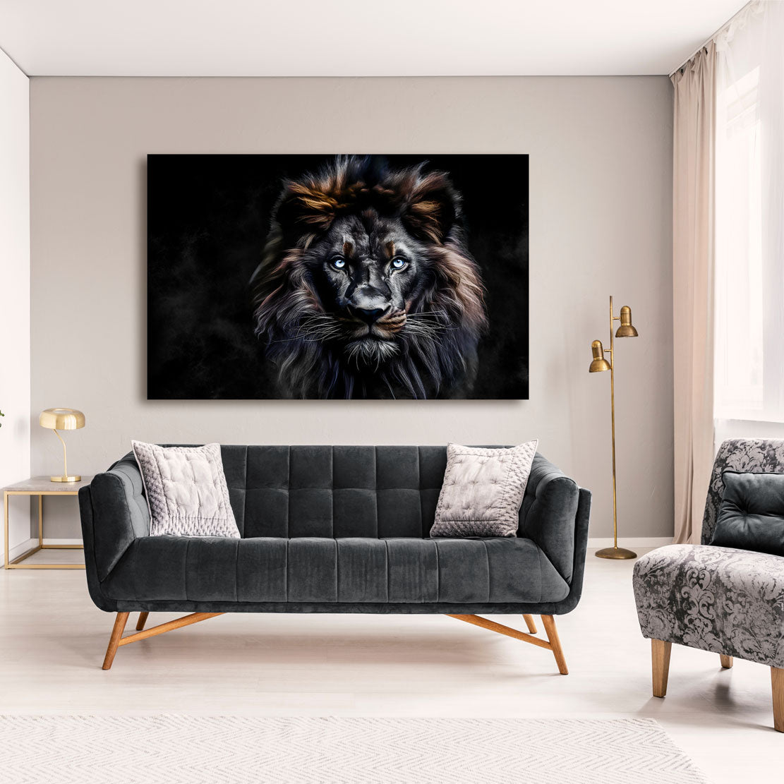 Wandbild Black Lion