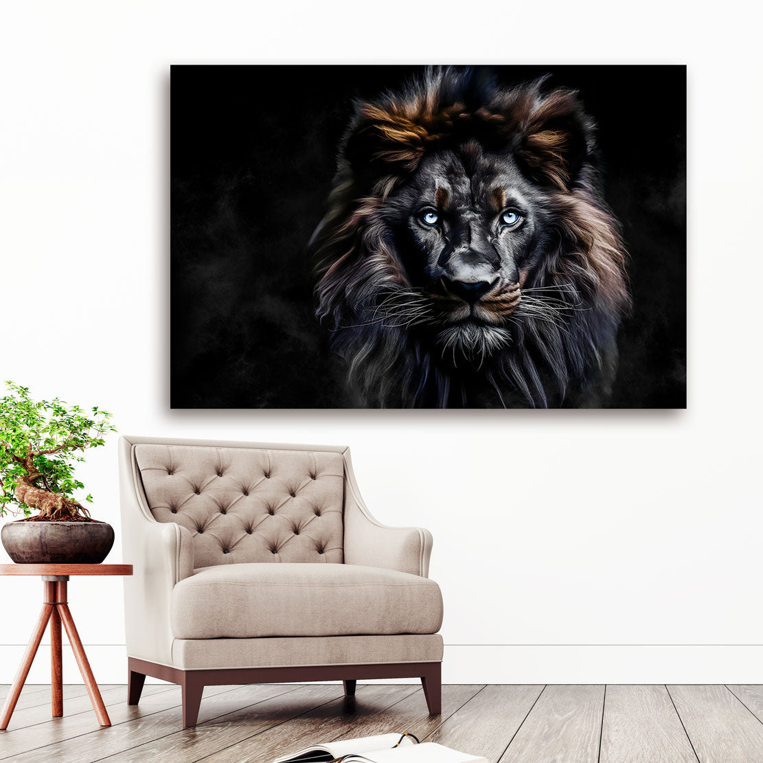 Wandbild Black Lion