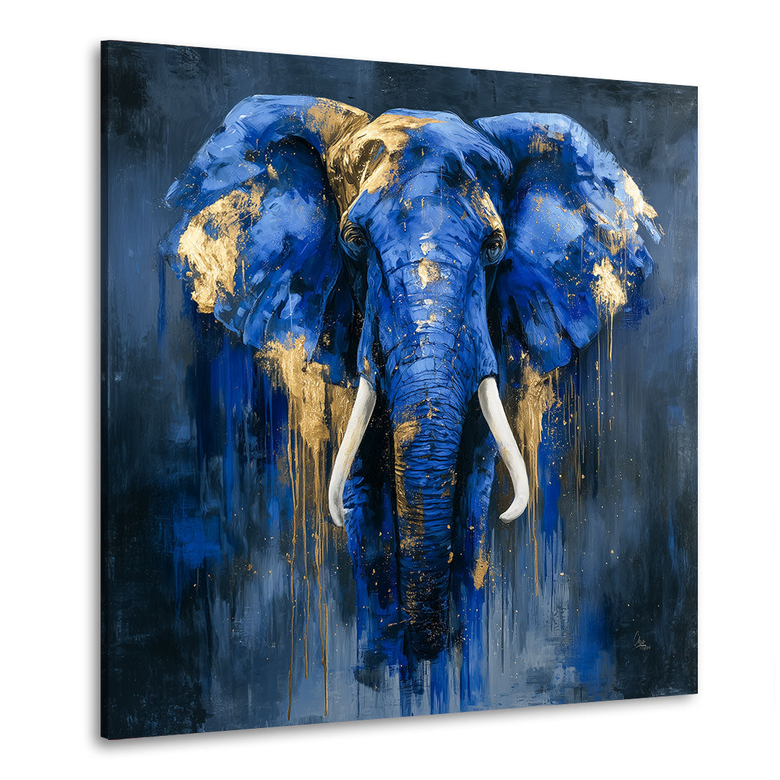 Blauer Elefant Wandbild