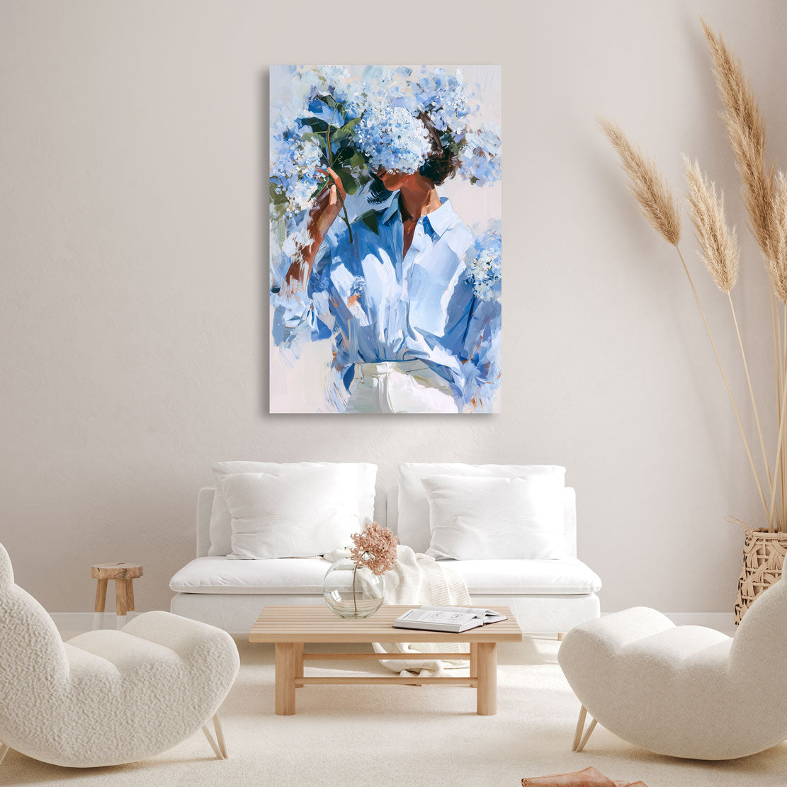 Blue Bloom Portrait Wandbild
